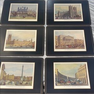 (6) “London Scenes" placemats, Pampernil, Made in England